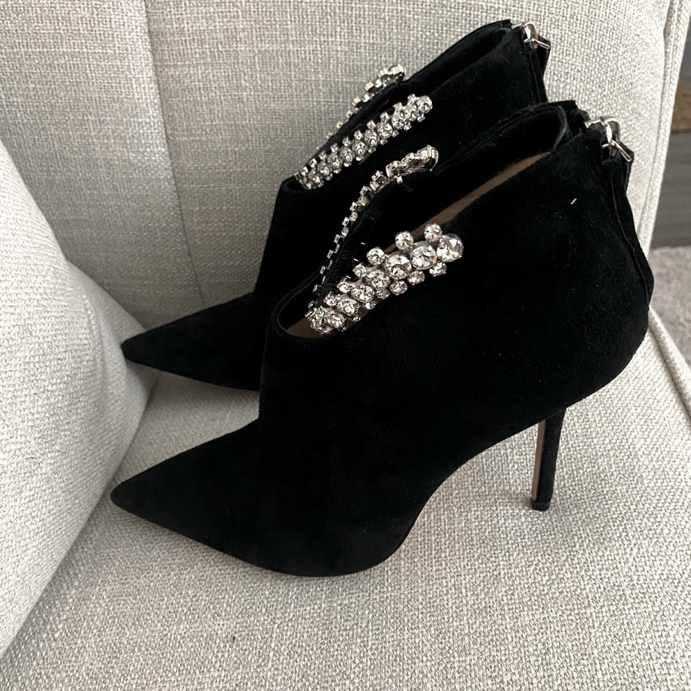 Jimmy Choo Blaize Black Suede Booties – Size 37 (US 7)